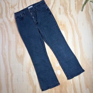 Madewell Cali Demi Boot Jeans Bellspring Wash Button Fly High Rise 30
